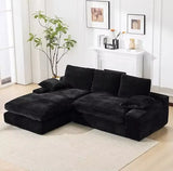 98.4" Sectional Sofa | Cloud Modular L-Shaped Couch with Chaise | Corduroy Modern Upholstered Couches