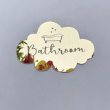 Home Family Hotel Washing Room Acrylic Mirror Door Signs Bathroom Sticker Label Party Favor Gifts