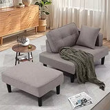 Recliner Sofa Bed, Convertible Small Sectional Couches for Living Room, Sofa Cama Moderno with Chaise & 2 Pillow, Couches for S