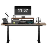 2-Tier Computer Monitor Stand Riser with Drawer Office Organizer Desk Monitor Riser Office Desk Accessories for Office Supplies