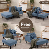 Recliner Sofa Bed, Convertible Small Sectional Couches for Living Room, Sofa Cama Moderno with Chaise & 2 Pillow, Couches for S