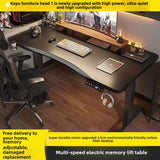 Electric Height Adjustable Desk Workstation Smart Curved Computer Desk Home Adjustable Office Desk Gaming Table Desks Tables