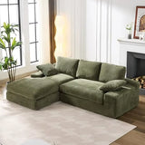98.4" Sectional Sofa | Cloud Modular L-Shaped Couch with Chaise | Corduroy Modern Upholstered Couches