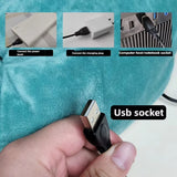 Portable 5V/2A USB Power Electric Foot Warmer under Desk Heating Pad Winter Warming Plush Flannel Leg Thermostat Heater