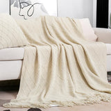 Nordic Knitted TV Blankets Bed End Decor Drop Ship Shawl Sofa Blanket with Tassels Scarf Sofa Emulation Fleece Throw Blanket