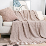 Nordic Knitted TV Blankets Bed End Decor Drop Ship Shawl Sofa Blanket with Tassels Scarf Sofa Emulation Fleece Throw Blanket