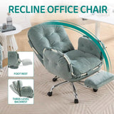 Comfortable Office Chair with Foot Rest Desk Chair Comfy Cross Legged Office Chair for Women Three-Level Reclining Office Chairs