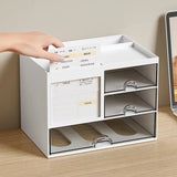 Desk Drawer Storage Box Stackable Dustproof Office Supplies Student Desk Organizer Stationery Holder Office Supplies