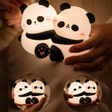 Cute Hug Panda Night Light LED Squishy Animal Night Lamp 3 Level Dimmable Nursery Nightlight for Breastfeeding Toddler Baby Kids