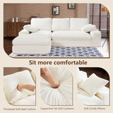 98.4" Sectional Sofa | Cloud Modular L-Shaped Couch with Chaise | Corduroy Modern Upholstered Couches