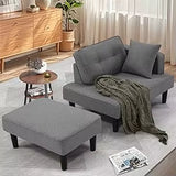 Recliner Sofa Bed, Convertible Small Sectional Couches for Living Room, Sofa Cama Moderno with Chaise & 2 Pillow, Couches for S