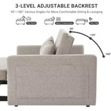 Fabric Convertible Sofa Bed, Pull Out Sleeper Sofa Bed, Loveseat Couch with Side Pocket, 3 in 1 Convertible Sleeper Sofa Bed