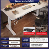 Electric Height Adjustable Desk Workstation Smart Curved Computer Desk Home Adjustable Office Desk Gaming Table Desks Tables