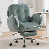 Comfortable Office Chair with Foot Rest Desk Chair Comfy Cross Legged Office Chair for Women Three-Level Reclining Office Chairs