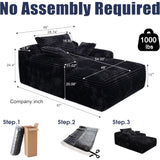 67 Inch Chair, Cloud Comfy Couches Sofa Beds, Chaise Lounge Reading Chairs for Bedroom with Double Armrests