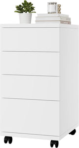 4 Drawers Roll Wardrobe Office Wardrobe under Desk Home & Office White 33X3