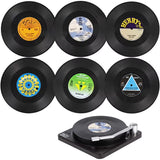 Vinyl Disk Coasters Floppy Disk Cup Mat Home Decor Bar Accessory Set Heat-Insulated Cup Mats Drinks Holder Home Decor 6 Pieces
