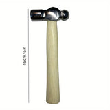 1Pc Wooden Handle round Hammer Escape Tool Hand Hammer Multi Function Mini Hammer