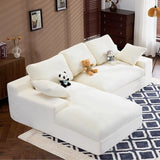 98.4" Sectional Sofa | Cloud Modular L-Shaped Couch with Chaise | Corduroy Modern Upholstered Couches