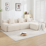 118" Modern L-Shaped Modular Sectional Sofa, Boneless Couches for Living Room, Corduroy Upholstered Sofa