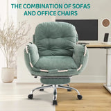 Comfortable Office Chair with Foot Rest Desk Chair Comfy Cross Legged Office Chair for Women Three-Level Reclining Office Chairs