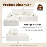 98.4" Sectional Sofa | Cloud Modular L-Shaped Couch with Chaise | Corduroy Modern Upholstered Couches