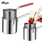 Stainless Steel Deep Fryer with Frying Basket Multifunctional Small Pot Kitchen Specific Frying Chicken and  Cooking Tools