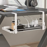 1 Table Bottom, Table Edge Cabinet Hanging, Hole Free Cable Management Computer, Storage Rack, Wire Organizer under the Table
