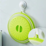 Microwave Splatter Cover Heating Folding Cover Silicone Fresh-Keeping Cover Oil-Proof Splash-Proof Cover with Hook Cooking Lids