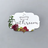 Home Family Hotel Washing Room Acrylic Mirror Door Signs Bathroom Sticker Label Party Favor Gifts