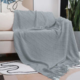 Nordic Knitted TV Blankets Bed End Decor Drop Ship Shawl Sofa Blanket with Tassels Scarf Sofa Emulation Fleece Throw Blanket