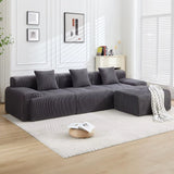 118" Modern L-Shaped Modular Sectional Sofa, Boneless Couches for Living Room, Corduroy Upholstered Sofa