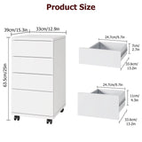 4 Drawers Roll Wardrobe Office Wardrobe under Desk Home & Office White 33X3