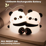 Cute Hug Panda Night Light LED Squishy Animal Night Lamp 3 Level Dimmable Nursery Nightlight for Breastfeeding Toddler Baby Kids