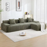 118" Modern L-Shaped Modular Sectional Sofa, Boneless Couches for Living Room, Corduroy Upholstered Sofa