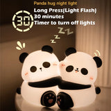 Cute Hug Panda Night Light LED Squishy Animal Night Lamp 3 Level Dimmable Nursery Nightlight for Breastfeeding Toddler Baby Kids