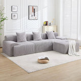118" Modern L-Shaped Modular Sectional Sofa, Boneless Couches for Living Room, Corduroy Upholstered Sofa