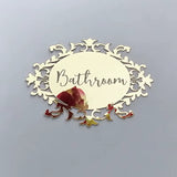 Home Family Hotel Washing Room Acrylic Mirror Door Signs Bathroom Sticker Label Party Favor Gifts