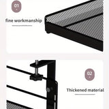 1 Table Bottom, Table Edge Cabinet Hanging, Hole Free Cable Management Computer, Storage Rack, Wire Organizer under the Table