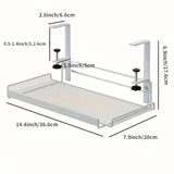 1 Table Bottom, Table Edge Cabinet Hanging, Hole Free Cable Management Computer, Storage Rack, Wire Organizer under the Table