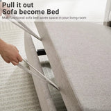 Fabric Convertible Sofa Bed, Pull Out Sleeper Sofa Bed, Loveseat Couch with Side Pocket, 3 in 1 Convertible Sleeper Sofa Bed